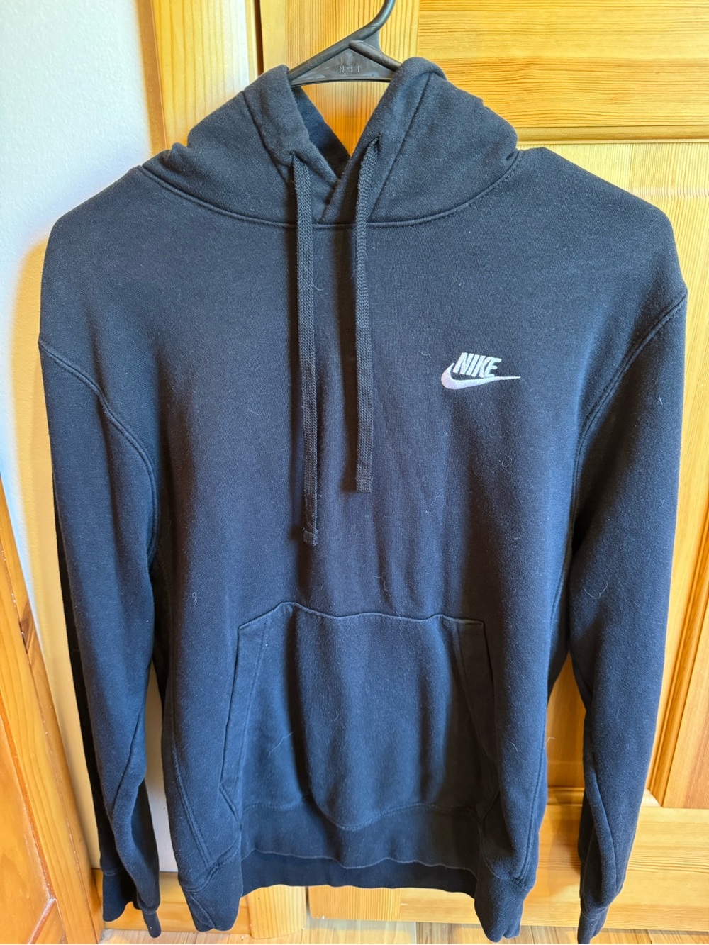 Nike Black Pullover Hoodie with Small White Logo